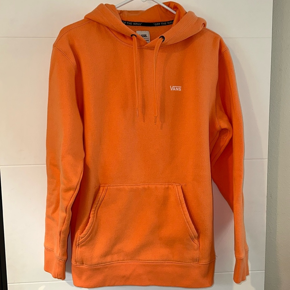VANS Comfycush Soft Sueded Fleece Pullover Hoodie Sweatshirt Orange Size M